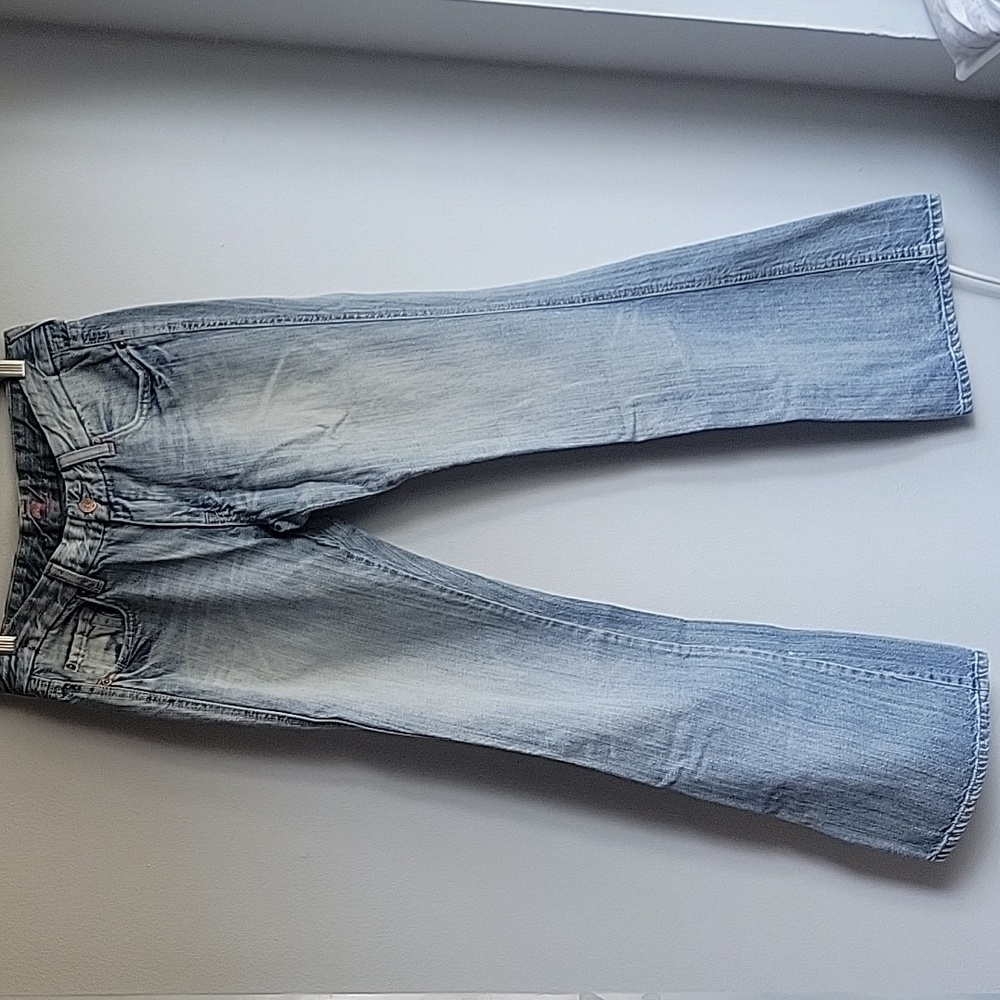 7 for all mankind  29x29.5 womans vintage flare blue faded jeans A pocket